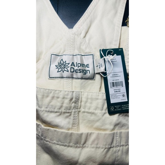 New Alpine Design white canvas overalls L - Picture 1 of 4